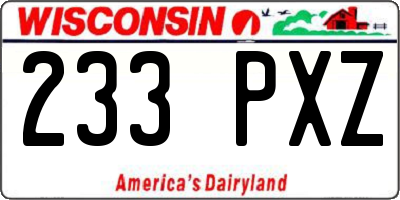 WI license plate 233PXZ
