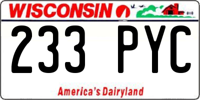 WI license plate 233PYC