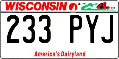 WI license plate 233PYJ