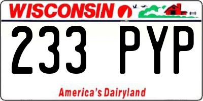 WI license plate 233PYP