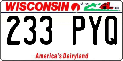 WI license plate 233PYQ