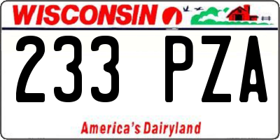 WI license plate 233PZA