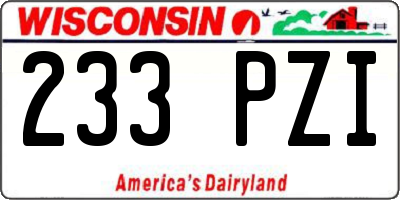 WI license plate 233PZI