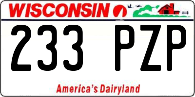 WI license plate 233PZP