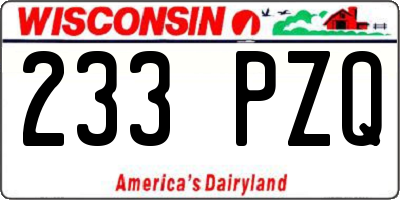WI license plate 233PZQ
