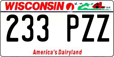 WI license plate 233PZZ