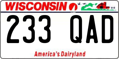 WI license plate 233QAD
