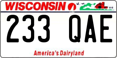 WI license plate 233QAE