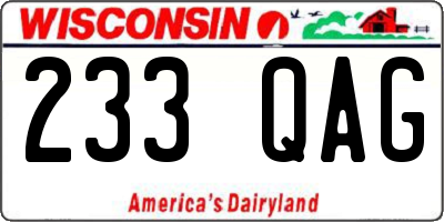 WI license plate 233QAG