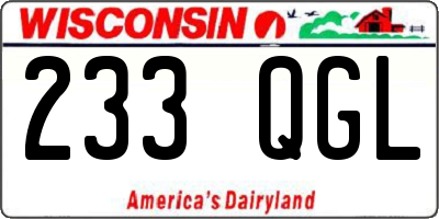 WI license plate 233QGL
