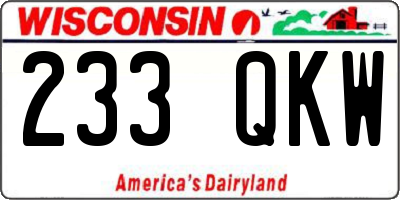 WI license plate 233QKW