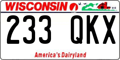 WI license plate 233QKX