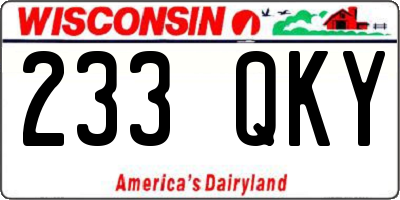 WI license plate 233QKY