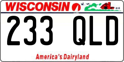 WI license plate 233QLD