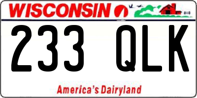 WI license plate 233QLK