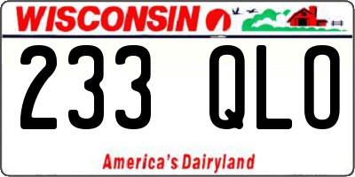 WI license plate 233QLO