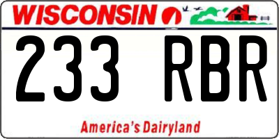 WI license plate 233RBR