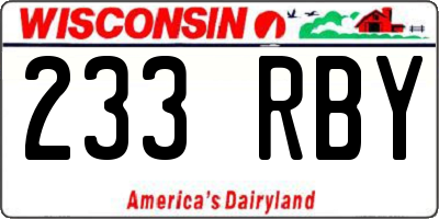WI license plate 233RBY