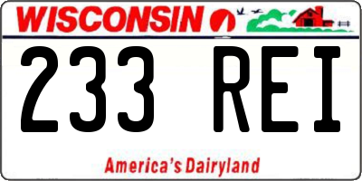 WI license plate 233REI