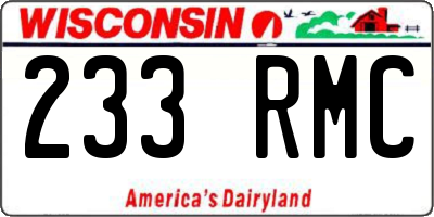 WI license plate 233RMC