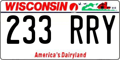 WI license plate 233RRY