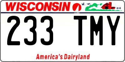 WI license plate 233TMY