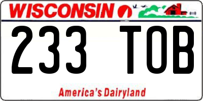WI license plate 233TOB