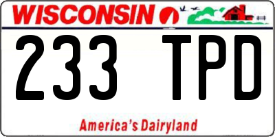 WI license plate 233TPD
