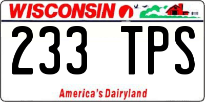 WI license plate 233TPS