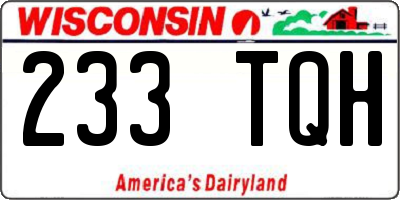 WI license plate 233TQH