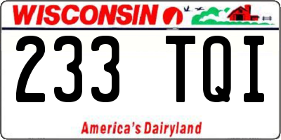 WI license plate 233TQI