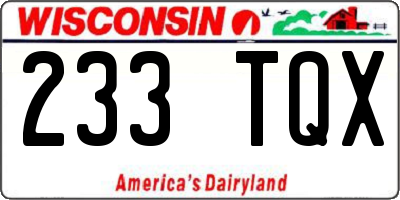 WI license plate 233TQX