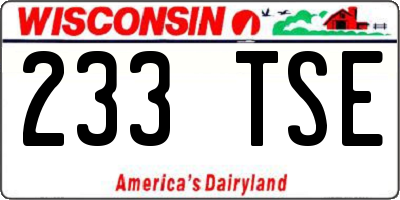 WI license plate 233TSE