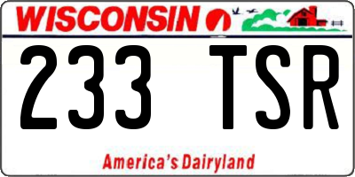 WI license plate 233TSR
