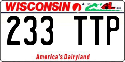 WI license plate 233TTP