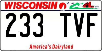 WI license plate 233TVF