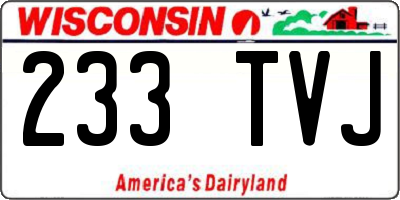 WI license plate 233TVJ