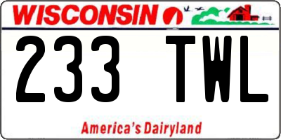 WI license plate 233TWL