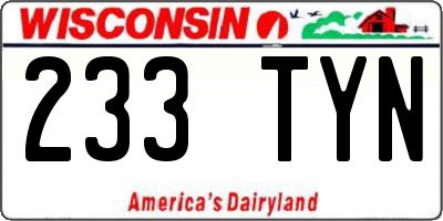 WI license plate 233TYN