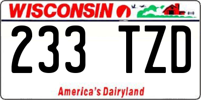 WI license plate 233TZD
