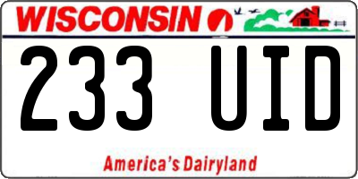 WI license plate 233UID