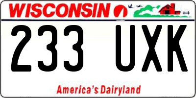 WI license plate 233UXK