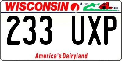WI license plate 233UXP