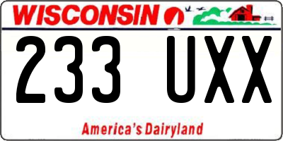WI license plate 233UXX