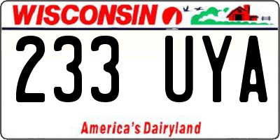 WI license plate 233UYA