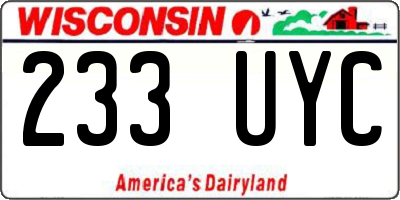 WI license plate 233UYC