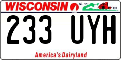 WI license plate 233UYH