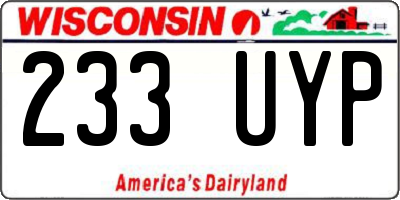 WI license plate 233UYP