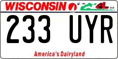 WI license plate 233UYR