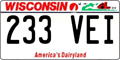 WI license plate 233VEI